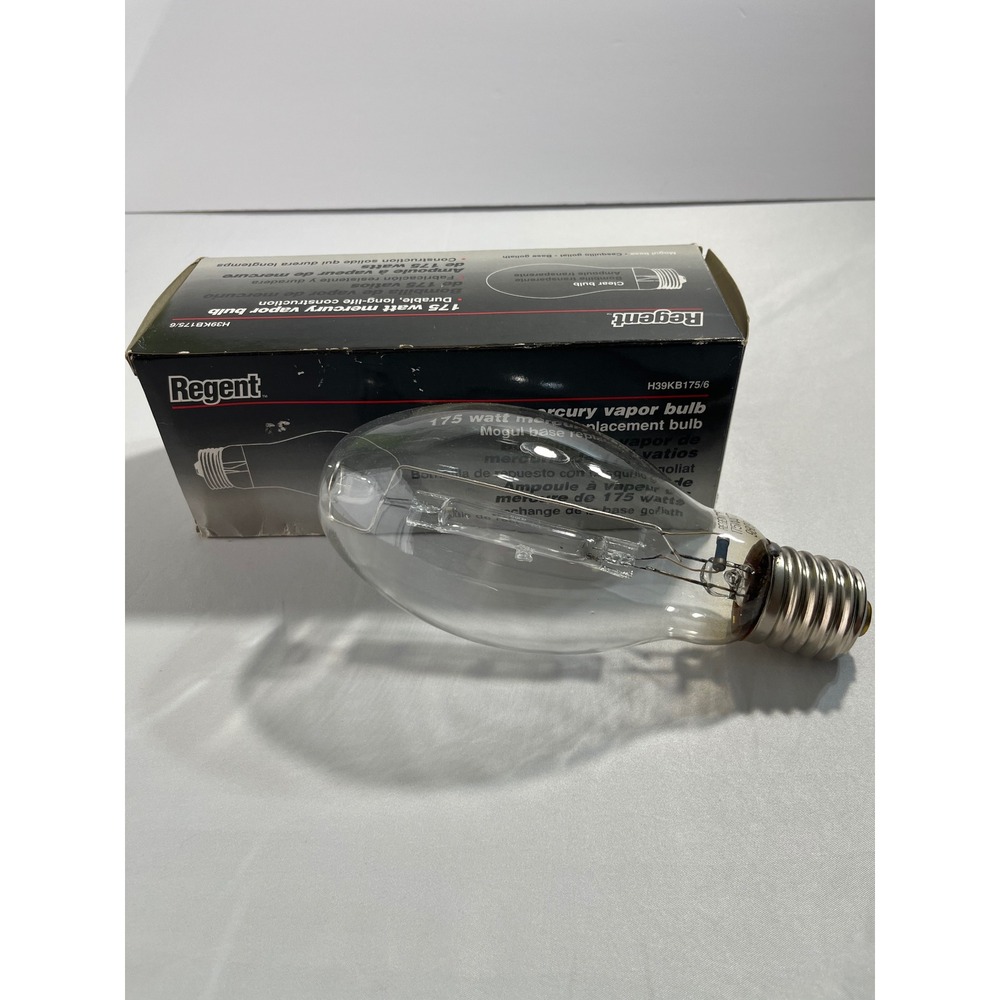Regent 175 Watt Mercury VTG Vapor Bulb Mogul Base Clear H39KB175/6 7900 Lumens